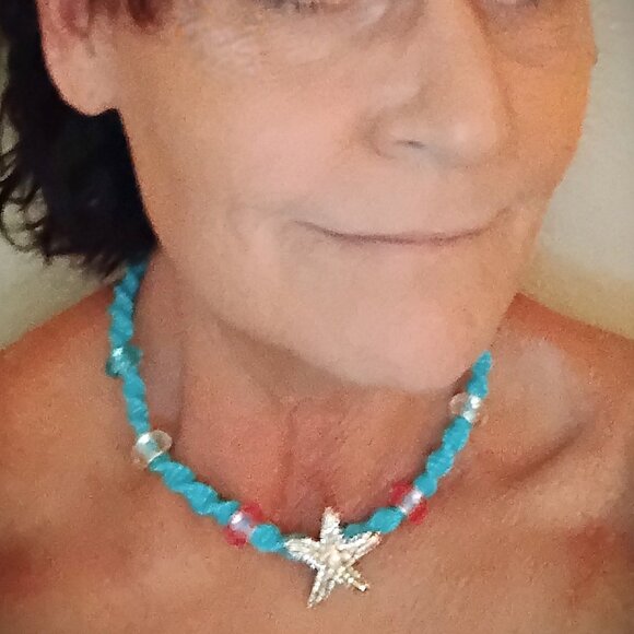 Beautiful Sea Life Combo Set of 3 Necklaces & Broach/Pin On Handmade Hemp Chains - Picture 12 of 15